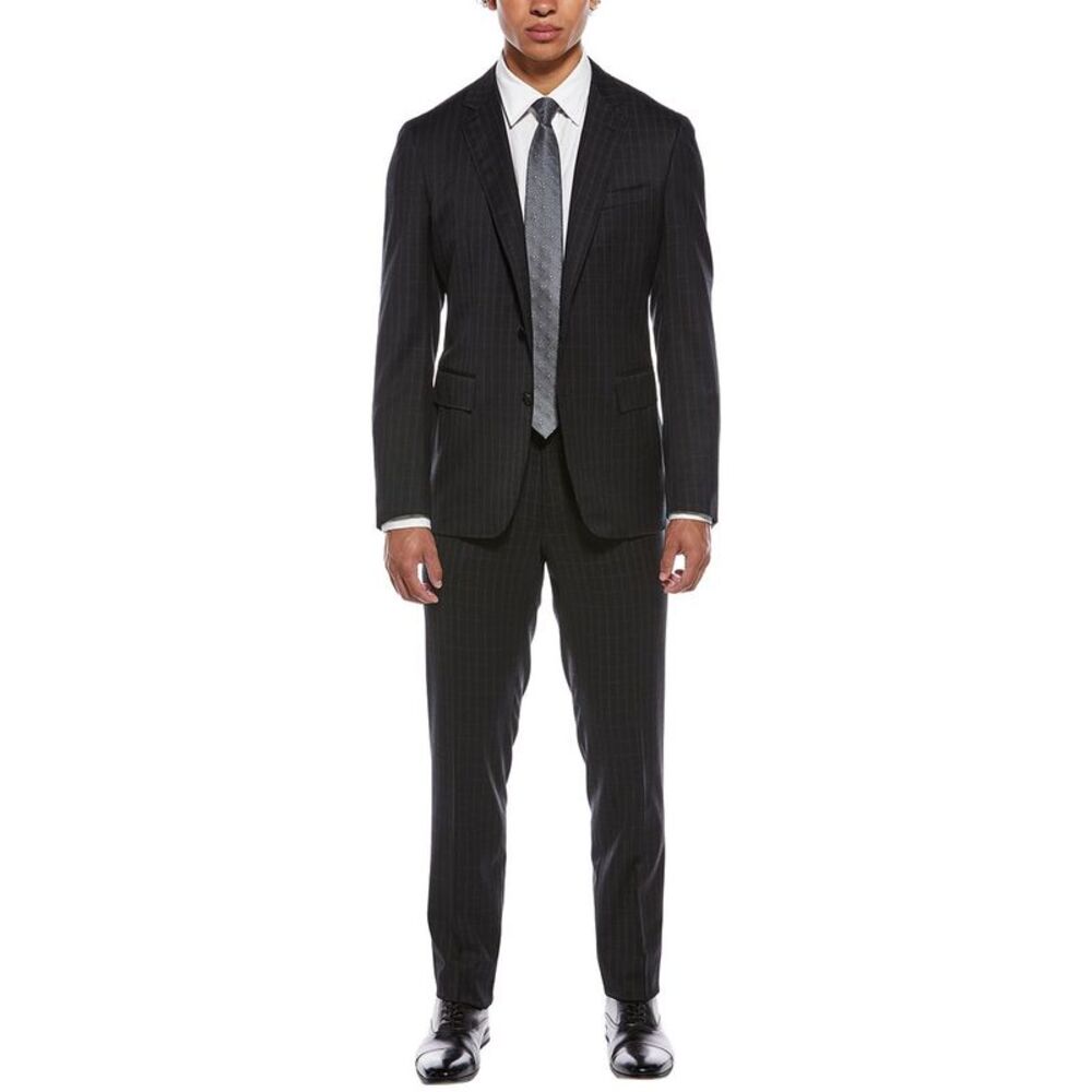 Canali Mens  2Pc Wool-Blend Suit, Black